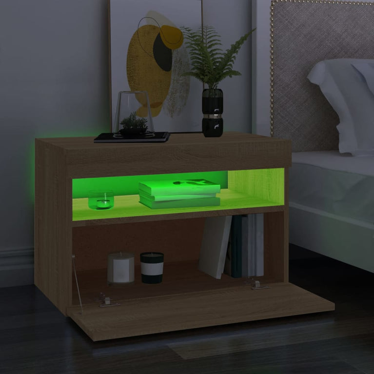 Tv-meubelen 2 st LED-verlichting 60x35x40 cm sonoma eikenkleur MeubelReus