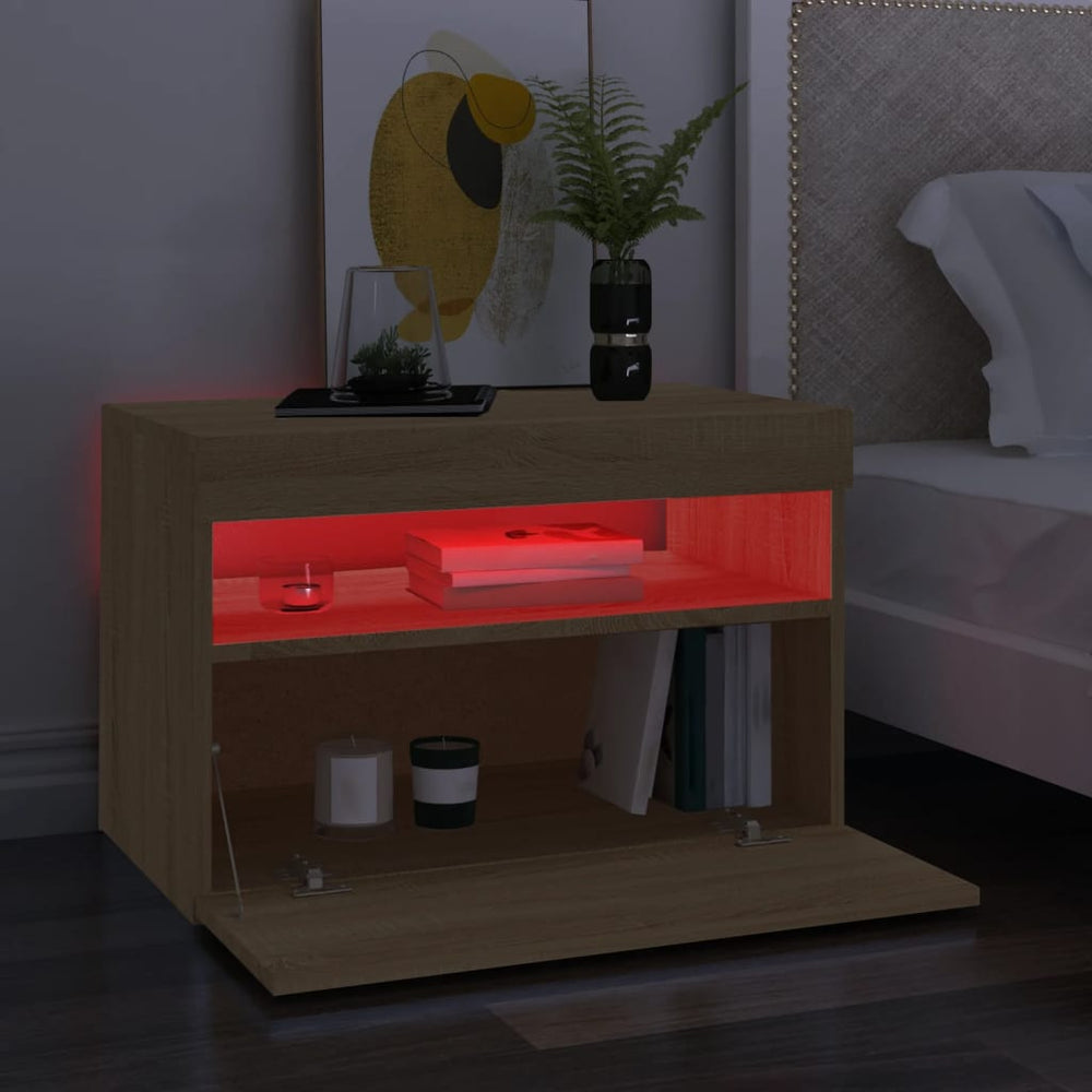 Tv-meubelen 2 st LED-verlichting 60x35x40 cm sonoma eikenkleur MeubelReus