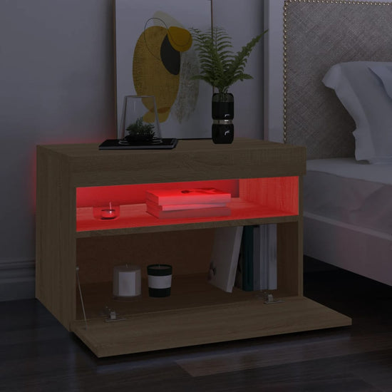 Tv-meubelen 2 st LED-verlichting 60x35x40 cm sonoma eikenkleur MeubelReus