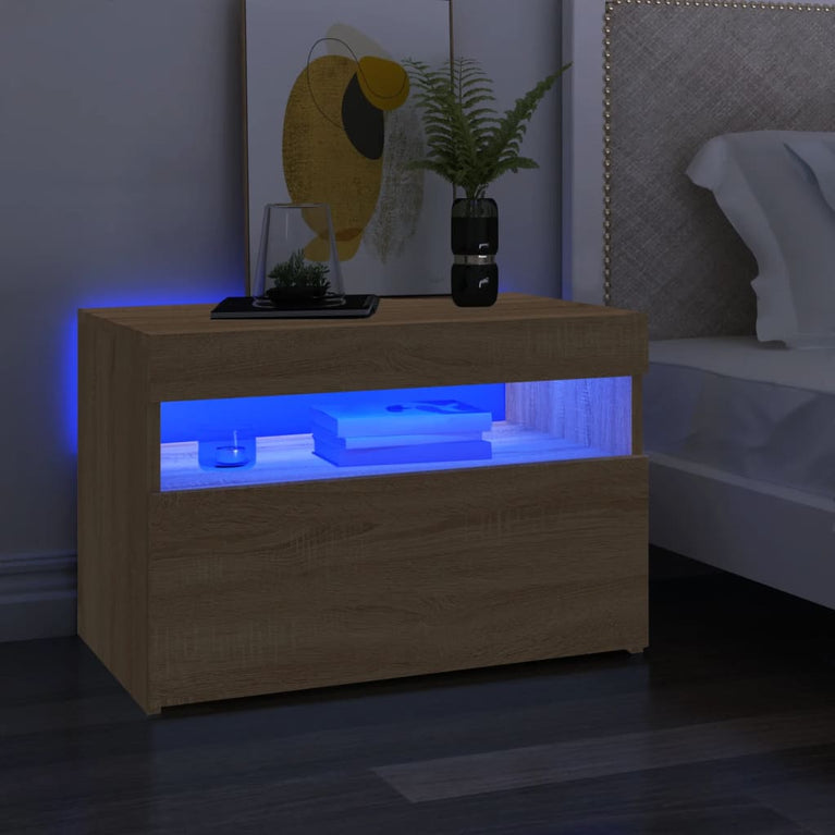 Tv-meubelen 2 st LED-verlichting 60x35x40 cm sonoma eikenkleur MeubelReus
