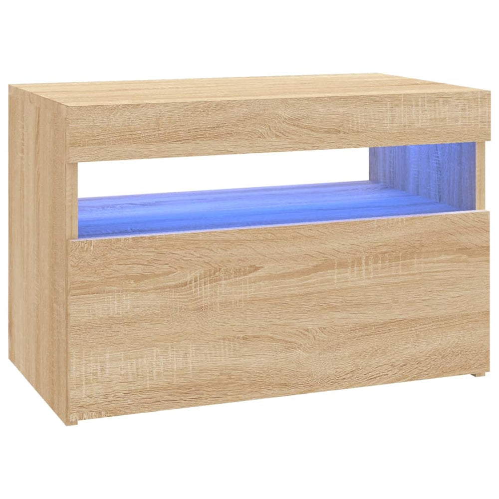 Tv-meubelen 2 st LED-verlichting 60x35x40 cm sonoma eikenkleur MeubelReus