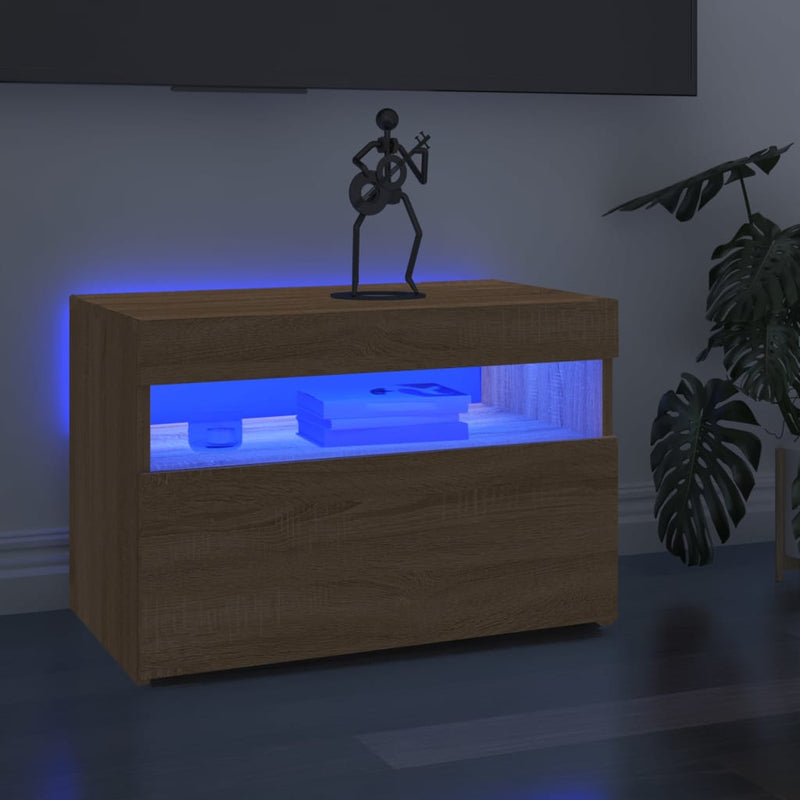 Tv-meubelen 2 st LED-verlichting 60x35x40 cm sonoma eikenkleur MeubelReus