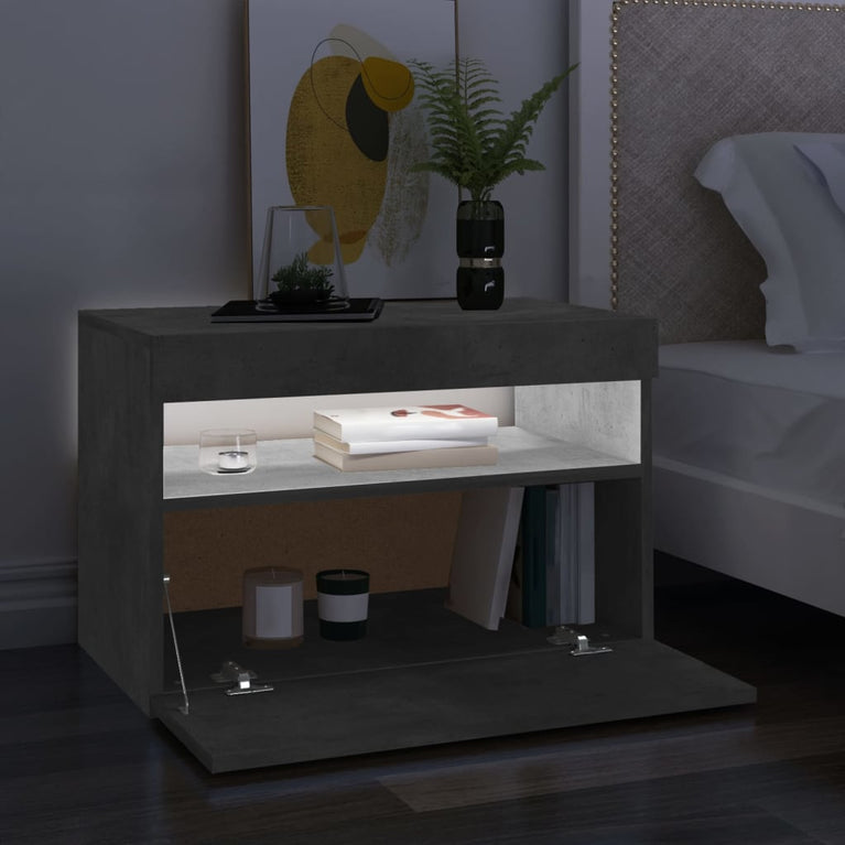 Tv-meubel met LED-verlichting 60x35x40 cm betongrijs MeubelReus