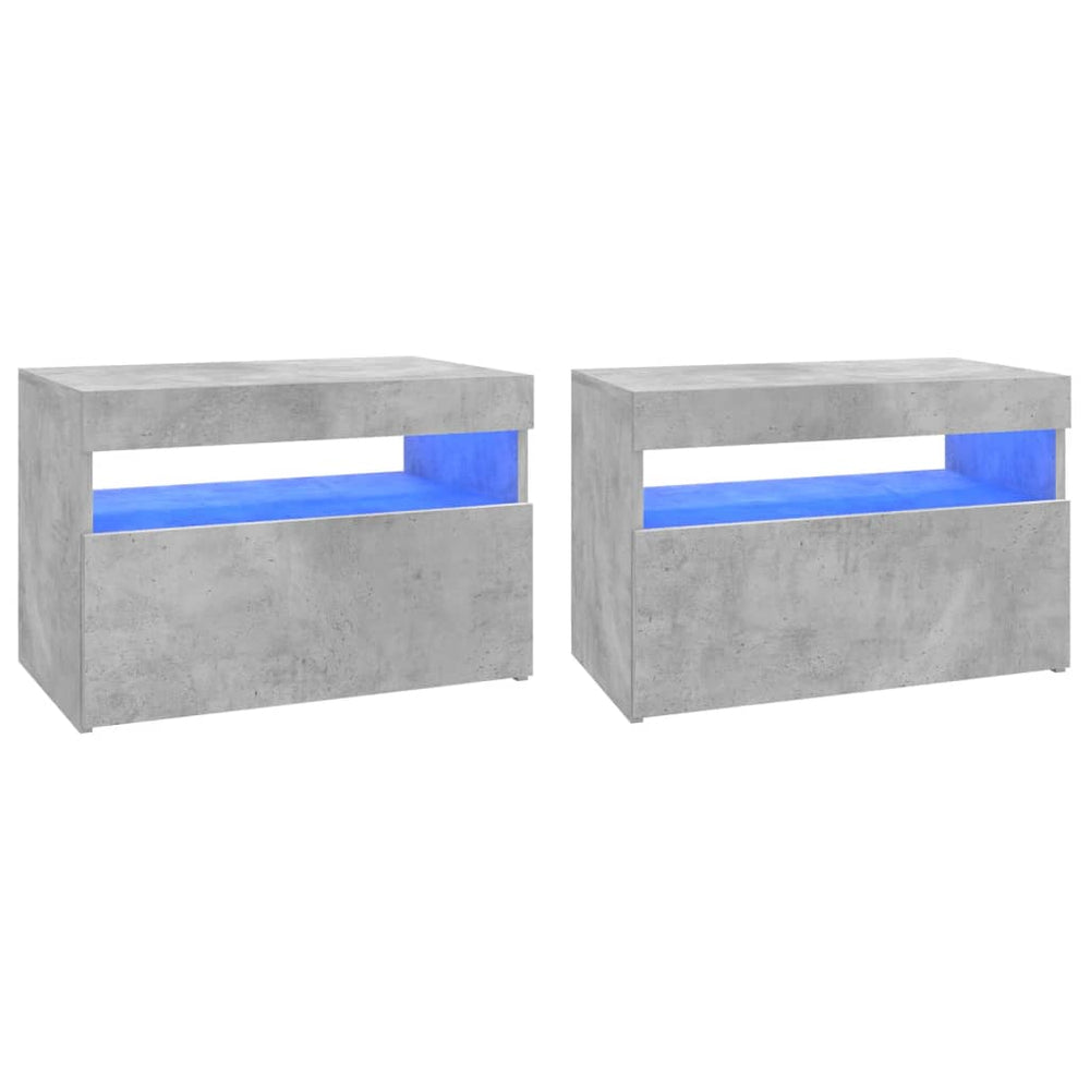 Tv-meubelen 2 st met LED-verlichting 60x35x40 cm betongrijs MeubelReus