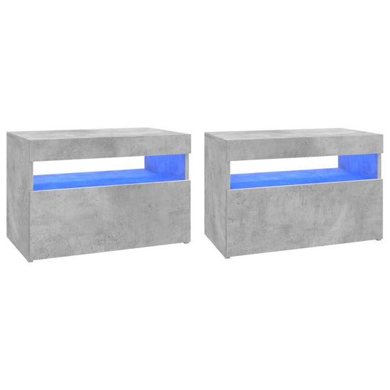 Tv-meubelen 2 st met LED-verlichting 60x35x40 cm betongrijs MeubelReus