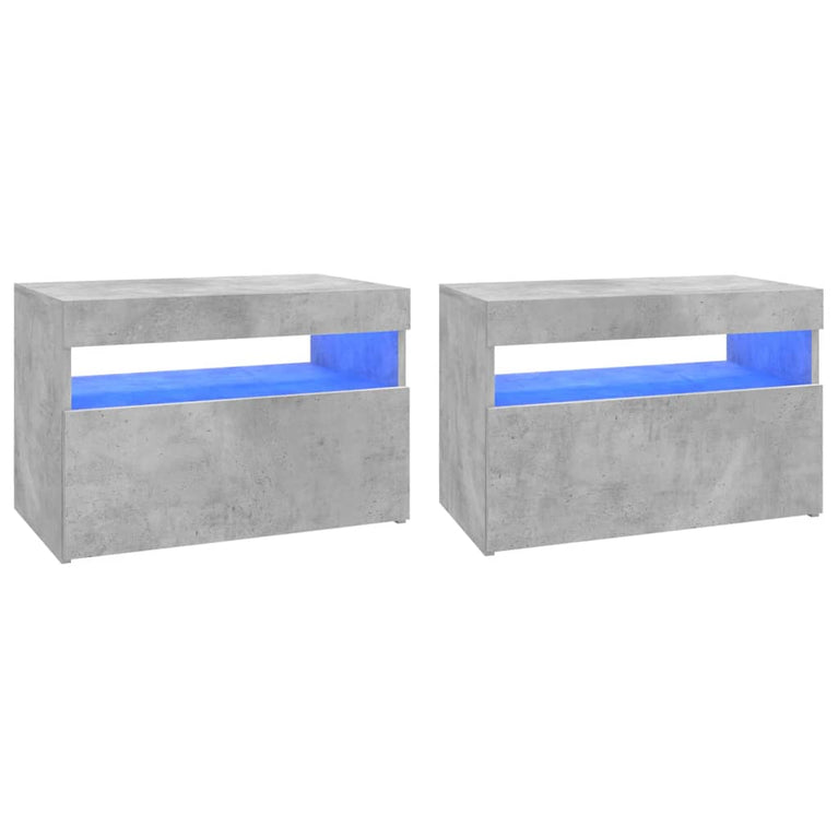 Tv-meubelen 2 st met LED-verlichting 60x35x40 cm betongrijs MeubelReus
