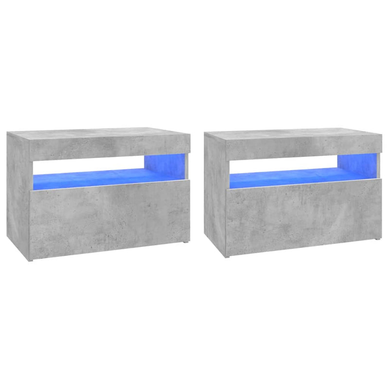 Tv-meubelen 2 st met LED-verlichting 60x35x40 cm betongrijs MeubelReus