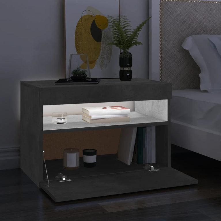 Tv-meubelen 2 st met LED-verlichting 60x35x40 cm betongrijs MeubelReus