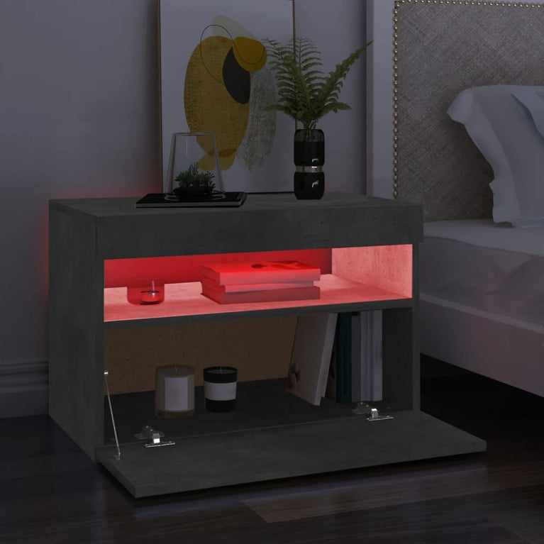 Tv-meubelen 2 st met LED-verlichting 60x35x40 cm betongrijs MeubelReus