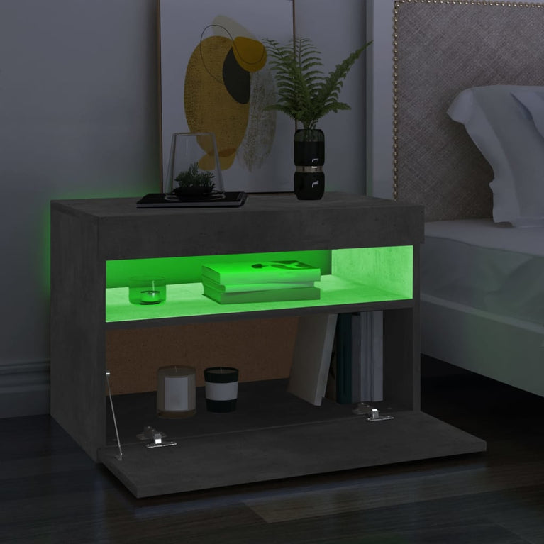Tv-meubelen 2 st met LED-verlichting 60x35x40 cm betongrijs MeubelReus