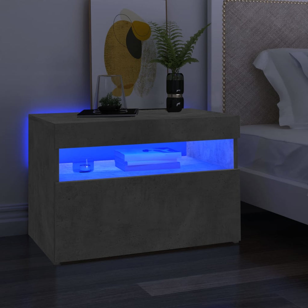 Tv-meubelen 2 st met LED-verlichting 60x35x40 cm betongrijs MeubelReus