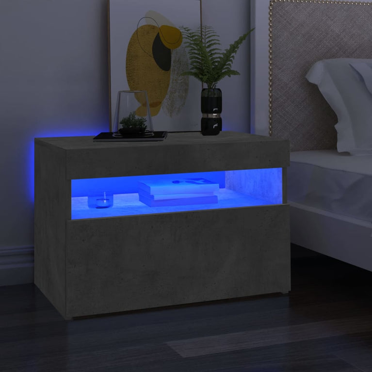 Tv-meubelen 2 st met LED-verlichting 60x35x40 cm betongrijs MeubelReus