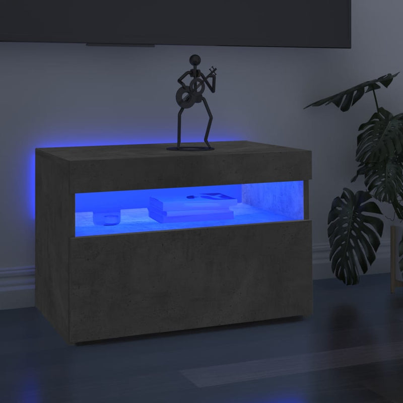 Tv-meubelen 2 st met LED-verlichting 60x35x40 cm betongrijs MeubelReus