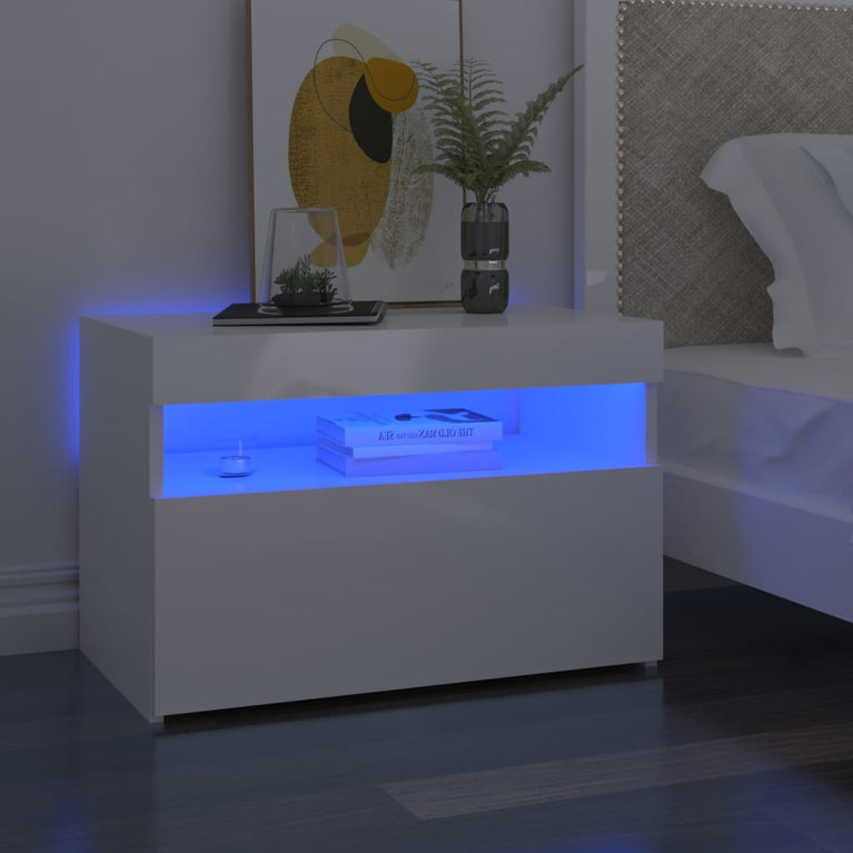 Tv-meubelen 2 st met LED-verlichting 60x35x40 cm hoogglans wit MeubelReus