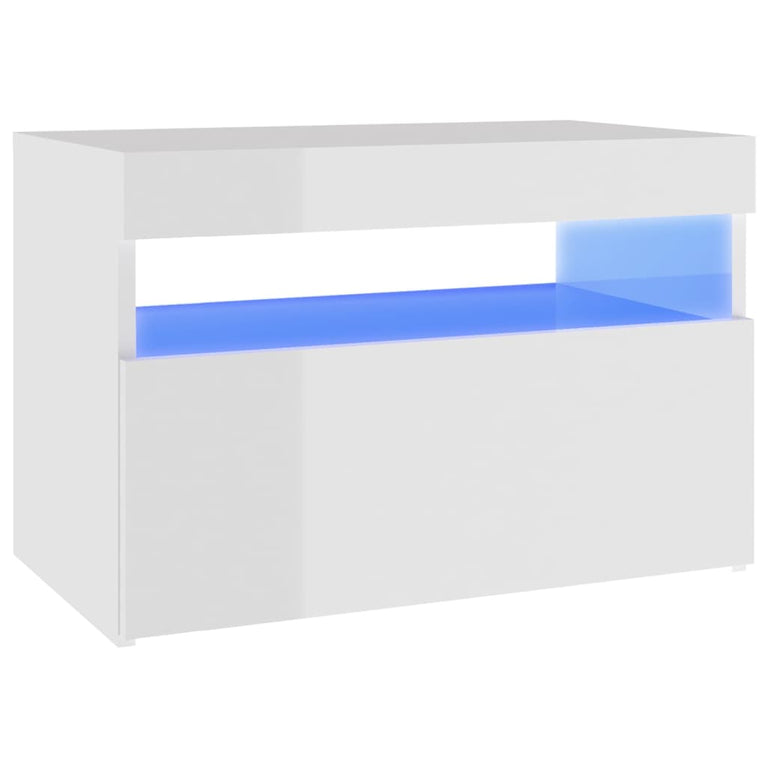 Tv-meubelen 2 st met LED-verlichting 60x35x40 cm hoogglans wit MeubelReus