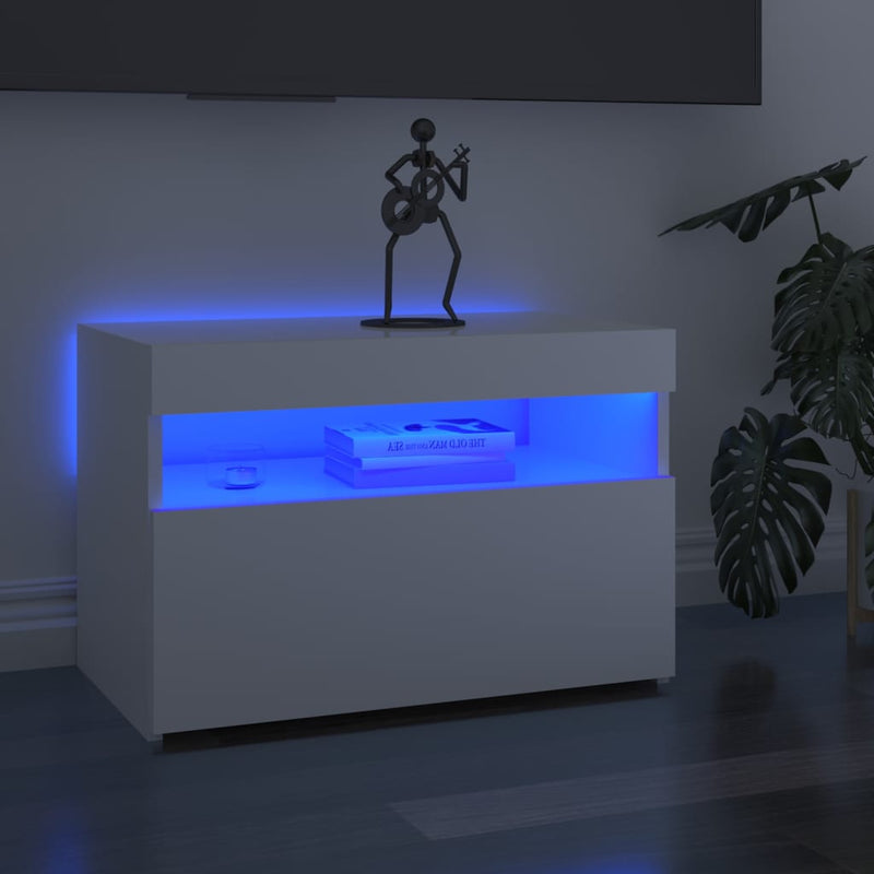 Tv-meubelen 2 st met LED-verlichting 60x35x40 cm hoogglans wit MeubelReus