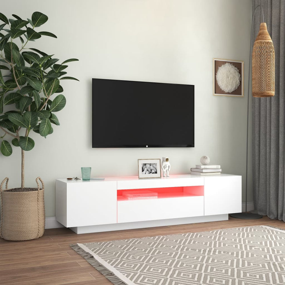 Tv-meubel met LED-verlichting 160x35x40 cm wit MeubelReus