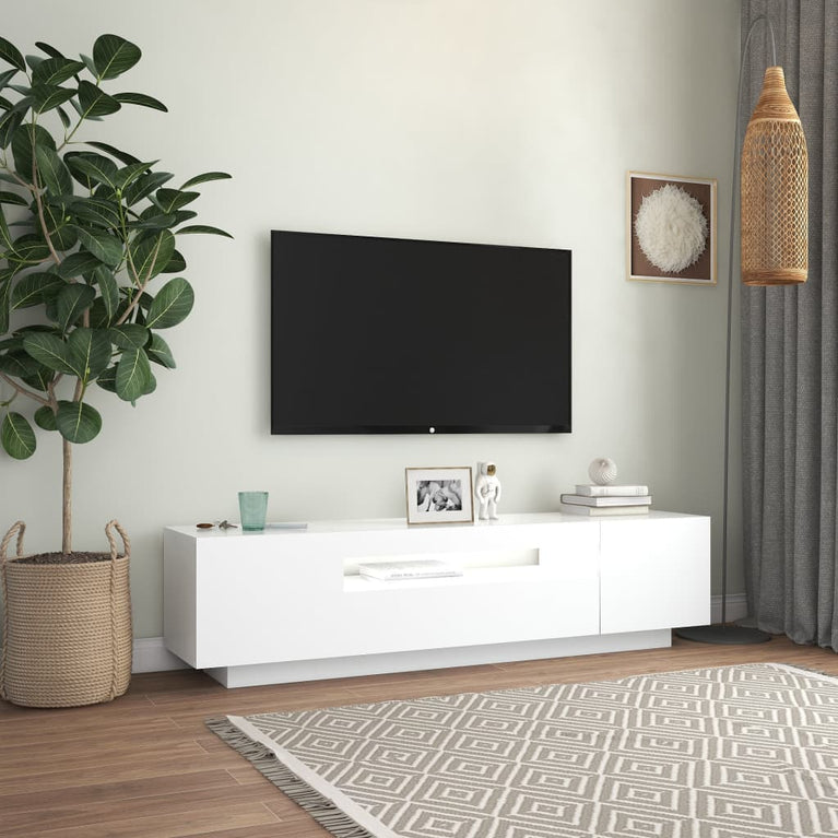 Tv-meubel met LED-verlichting 160x35x40 cm wit MeubelReus