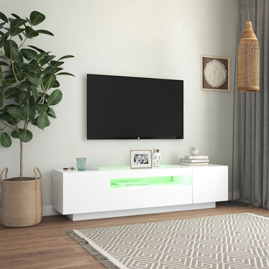 Tv-meubel met LED-verlichting 160x35x40 cm wit MeubelReus