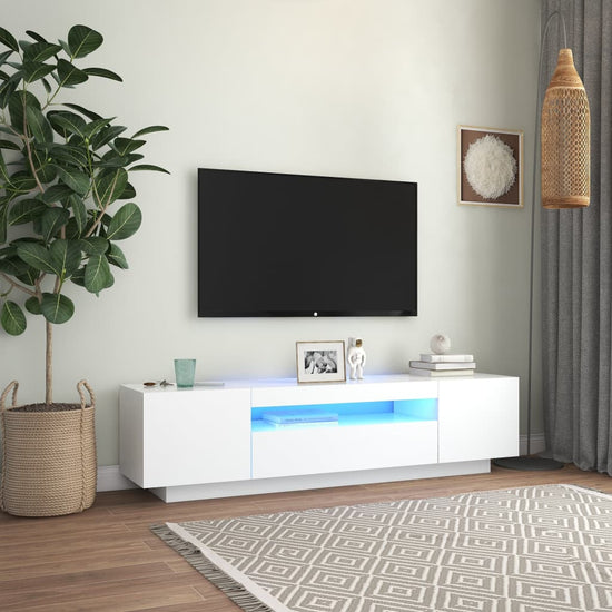 Tv-meubel met LED-verlichting 160x35x40 cm wit MeubelReus
