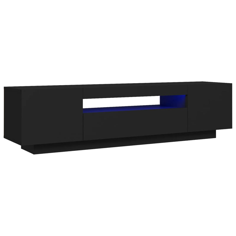Tv-meubel met LED-verlichting 160x35x40 cm zwart MeubelReus