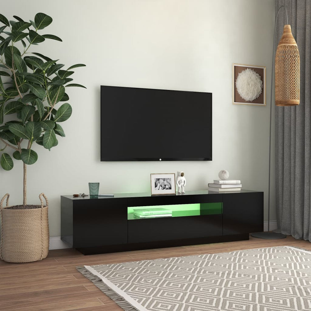 Tv-meubel met LED-verlichting 160x35x40 cm zwart MeubelReus