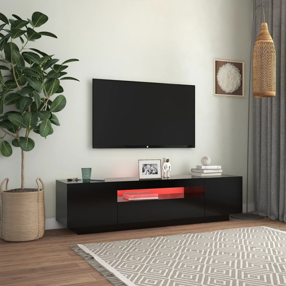 Tv-meubel met LED-verlichting 160x35x40 cm zwart MeubelReus