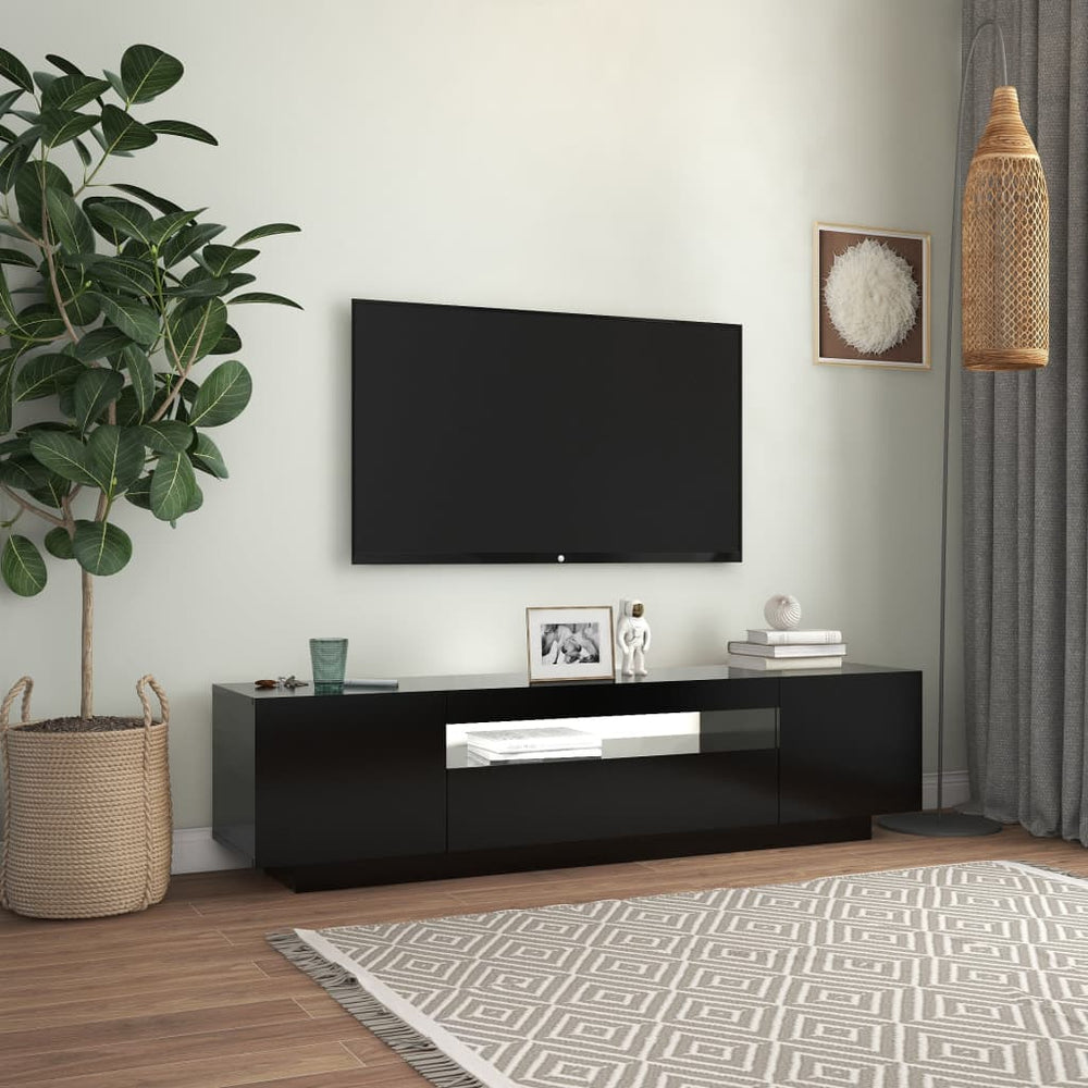 Tv-meubel met LED-verlichting 160x35x40 cm zwart MeubelReus