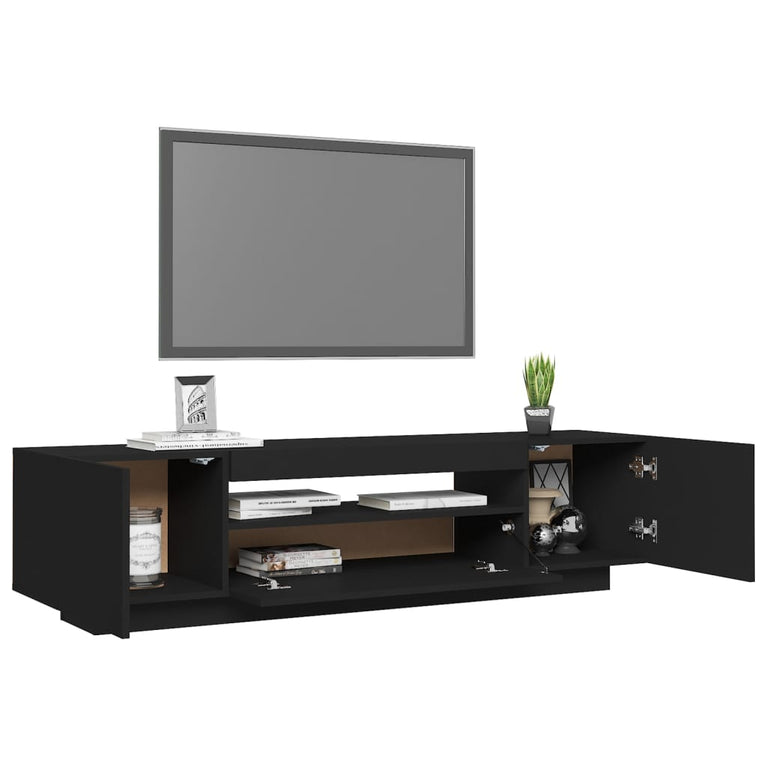 Tv-meubel met LED-verlichting 160x35x40 cm zwart MeubelReus