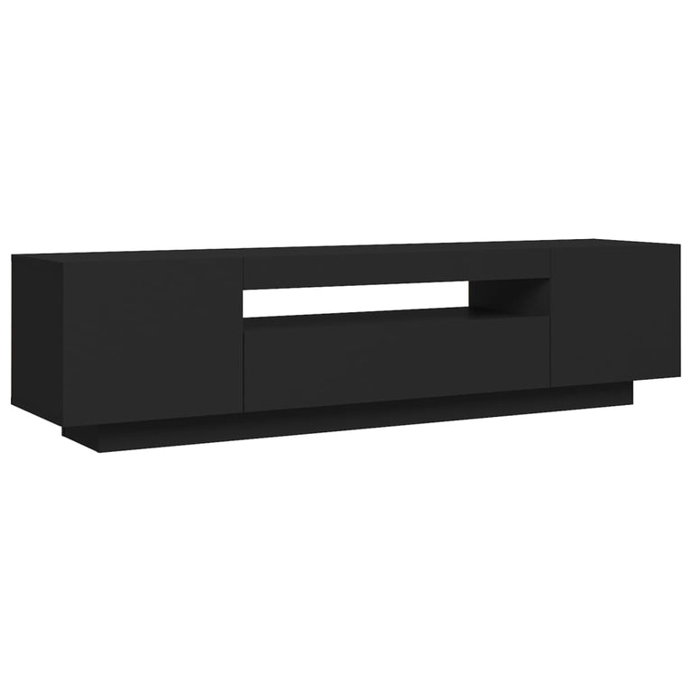 Tv-meubel met LED-verlichting 160x35x40 cm zwart MeubelReus