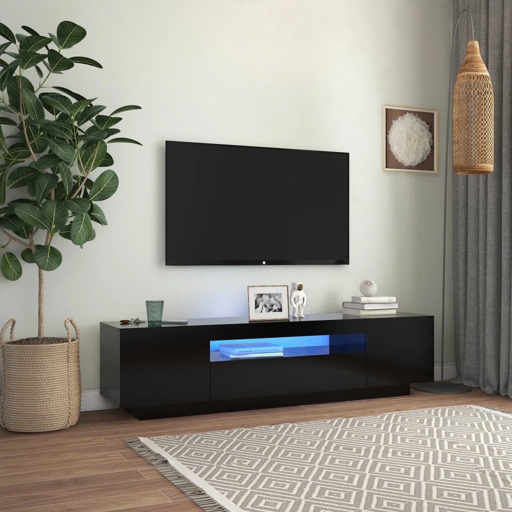 Tv-meubel met LED-verlichting 160x35x40 cm zwart MeubelReus