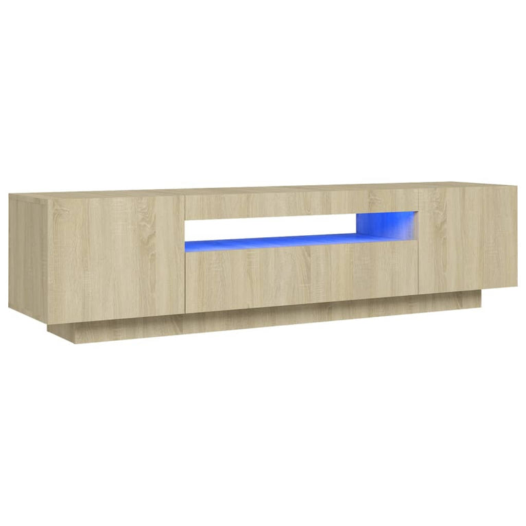 Tv-meubel met LED-verlichting 160x35x40 cm sonoma eikenkleurig MeubelReus
