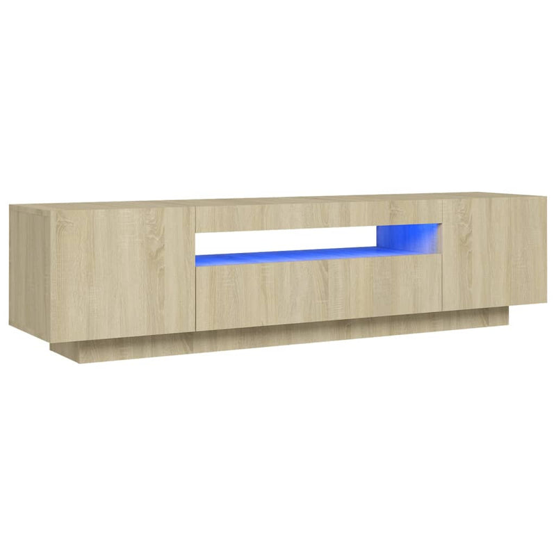 Tv-meubel met LED-verlichting 160x35x40 cm sonoma eikenkleurig MeubelReus