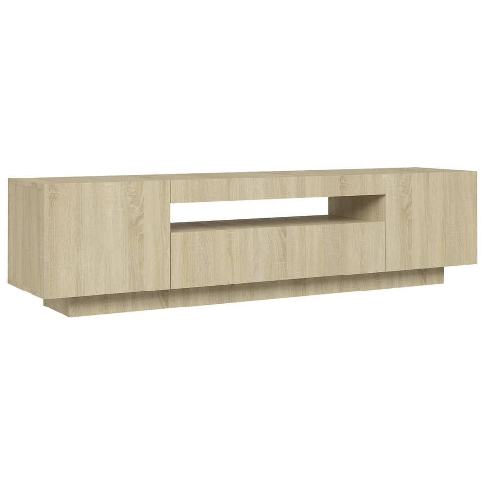 Tv-meubel met LED-verlichting 160x35x40 cm sonoma eikenkleurig MeubelReus
