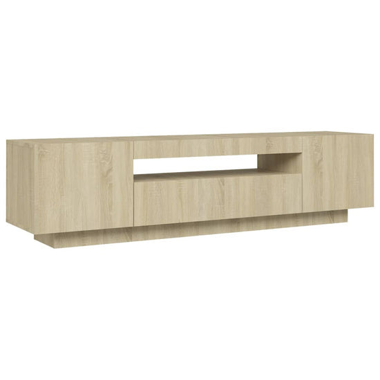 Tv-meubel met LED-verlichting 160x35x40 cm sonoma eikenkleurig MeubelReus