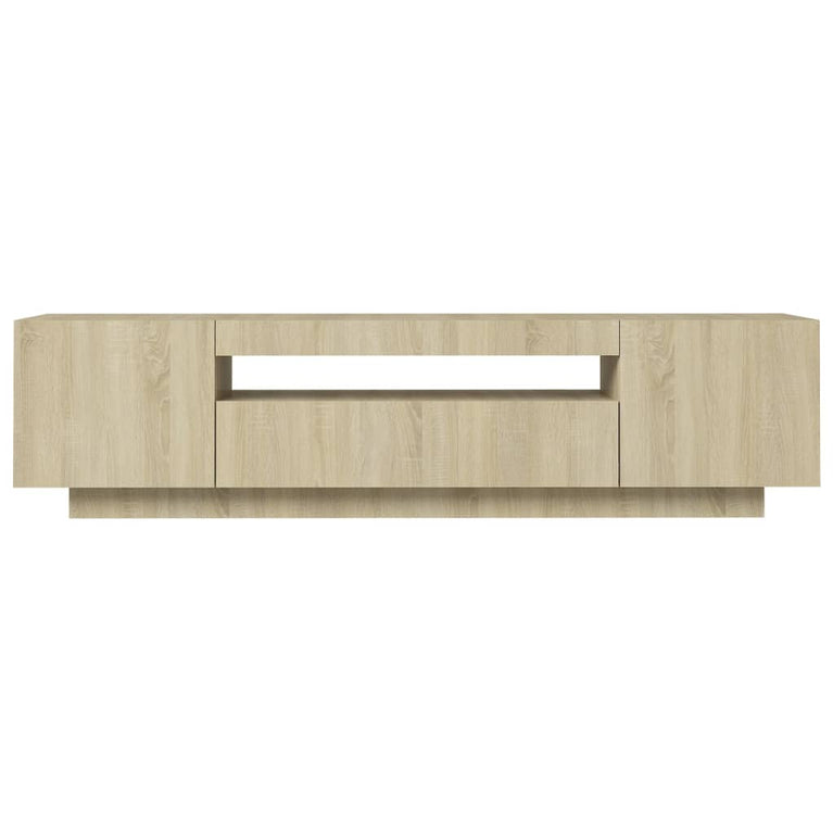 Tv-meubel met LED-verlichting 160x35x40 cm sonoma eikenkleurig MeubelReus