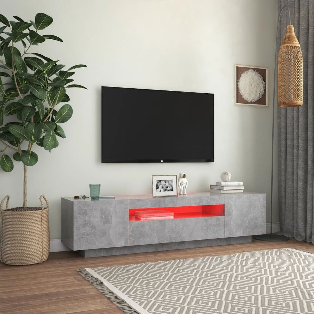 Tv-meubel met LED-verlichting 160x35x40 cm betongrijs MeubelReus