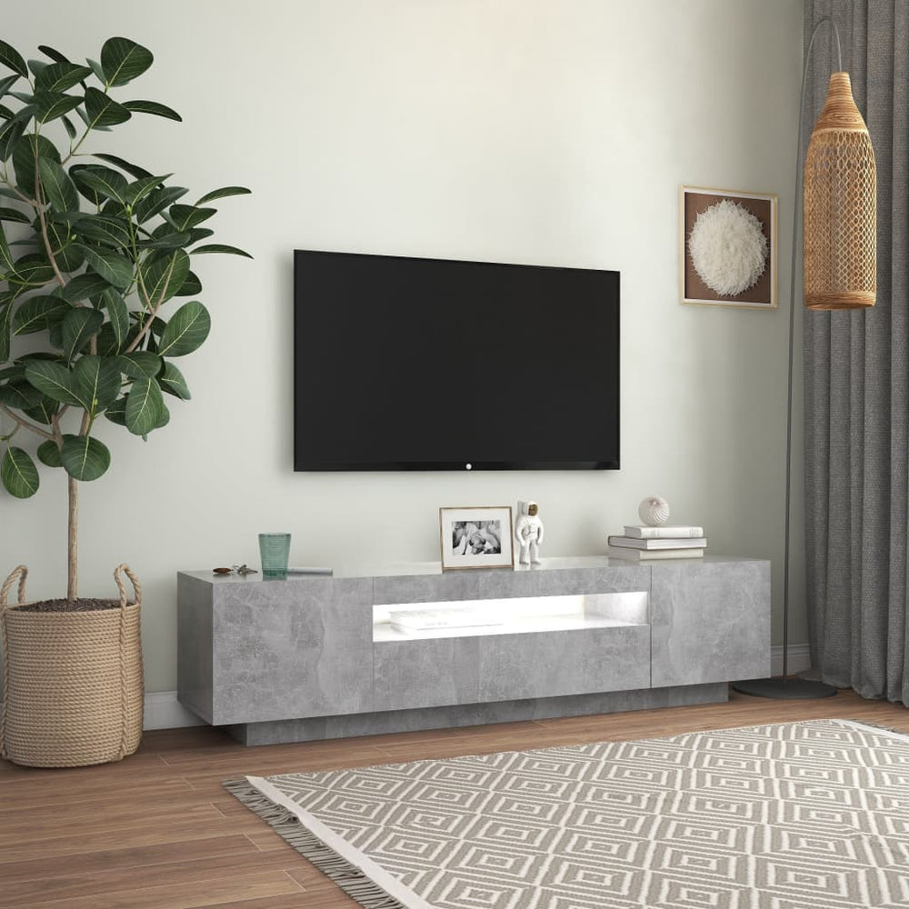 Tv-meubel met LED-verlichting 160x35x40 cm betongrijs MeubelReus