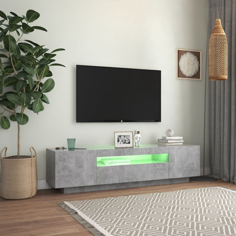 Tv-meubel met LED-verlichting 160x35x40 cm betongrijs MeubelReus