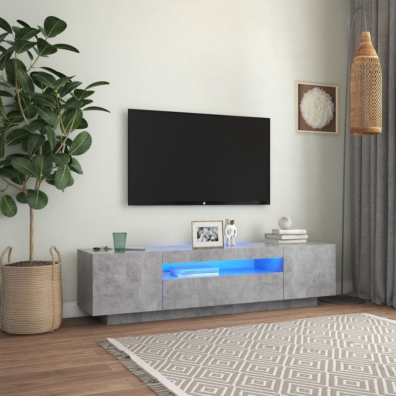 Tv-meubel met LED-verlichting 160x35x40 cm betongrijs MeubelReus