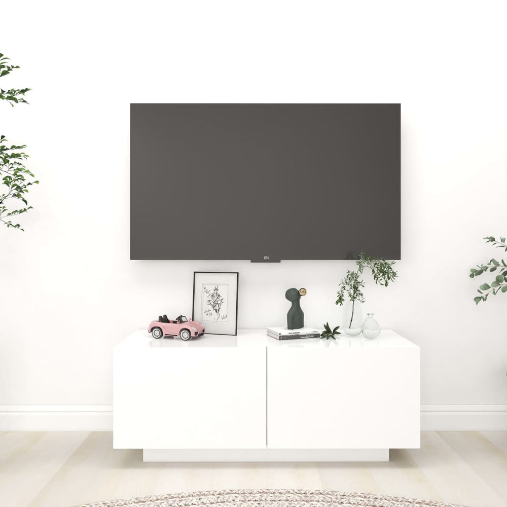 Tv-meubel 100x35x40 cm bewerkt hout wit MeubelReus