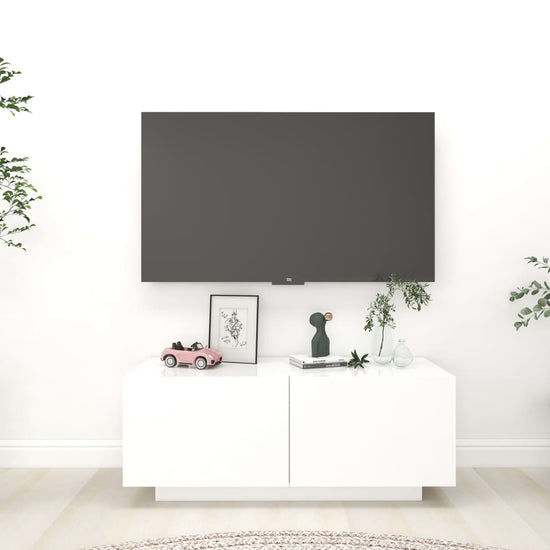 Tv-meubel 100x35x40 cm bewerkt hout wit MeubelReus