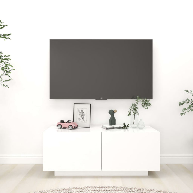 Tv-meubel 100x35x40 cm bewerkt hout wit MeubelReus