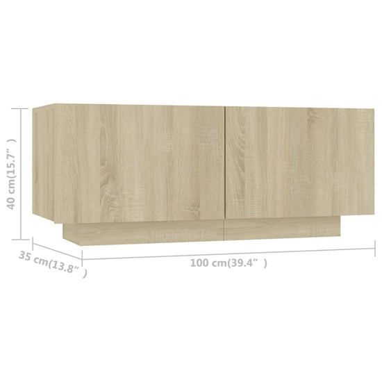Tv-meubel 100x35x40 cm spaanplaat sonoma eikenkleurig MeubelReus