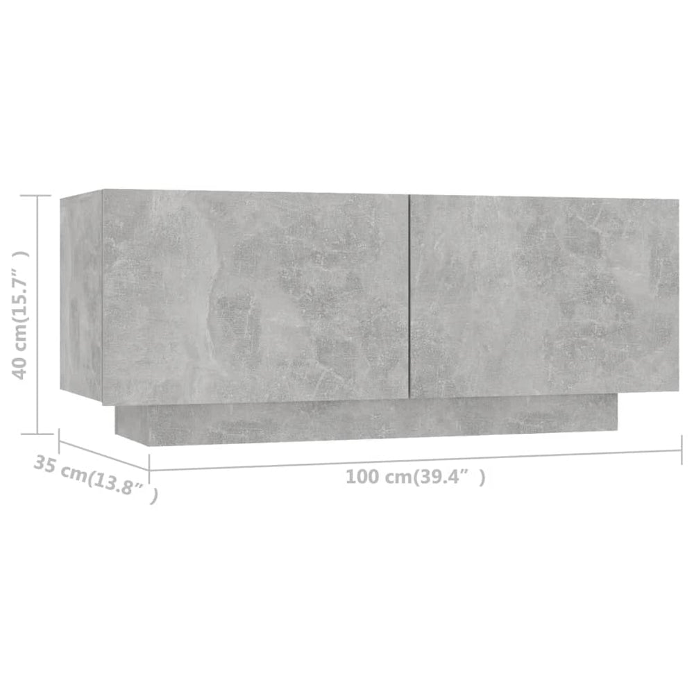 Tv-meubel 100x35x40 cm spaanplaat betongrijs MeubelReus