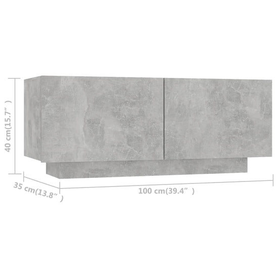 Tv-meubel 100x35x40 cm spaanplaat betongrijs MeubelReus