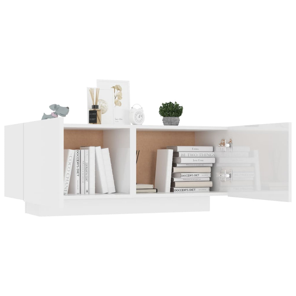 Tv-meubel 100x35x40 cm spaanplaat hoogglans wit MeubelReus