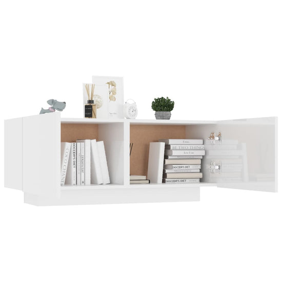 Tv-meubel 100x35x40 cm spaanplaat hoogglans wit MeubelReus