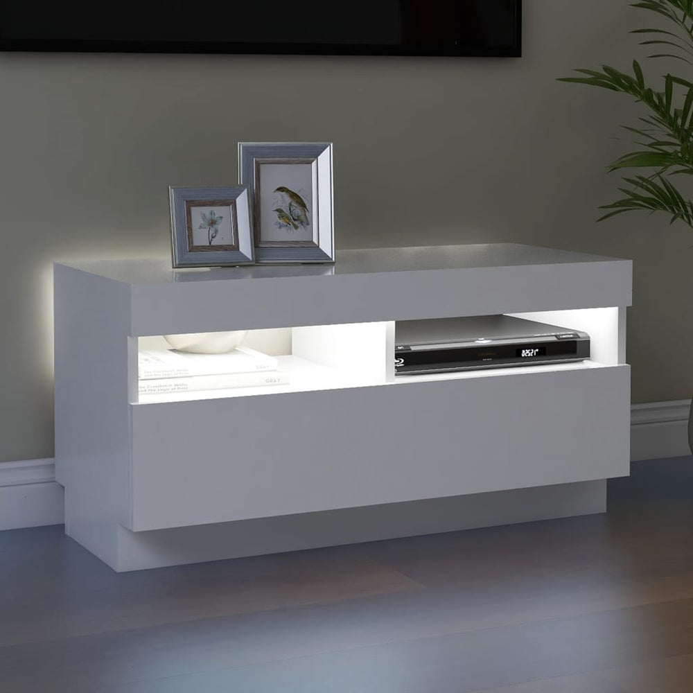 Tv-meubel met LED-verlichting 80x35x40 cm wit MeubelReus