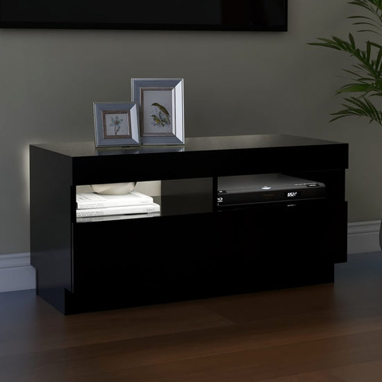 Tv-meubel met LED-verlichting 80x35x40 cm zwart MeubelReus